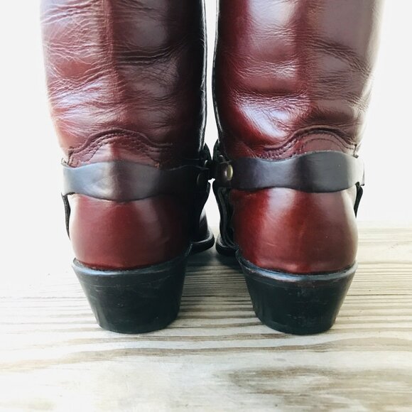 Abilene Womens Dark Brown Concho Harness Cowboy Western Boots 7 M 9042 USA - Picture 10 of 11